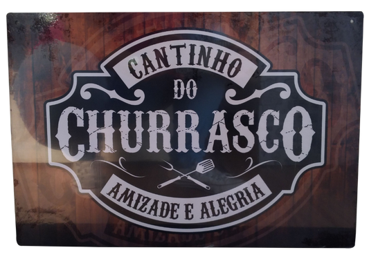 POSTER DECORATIVO CANTINHO DO CHURRASCO - AMIZADE E ALEGRIA